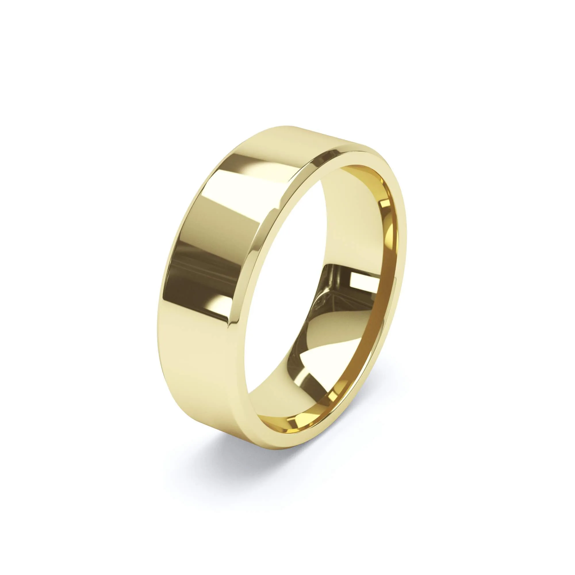 - Bevelled Edge Profile Wedding Ring 9k Yellow Gold