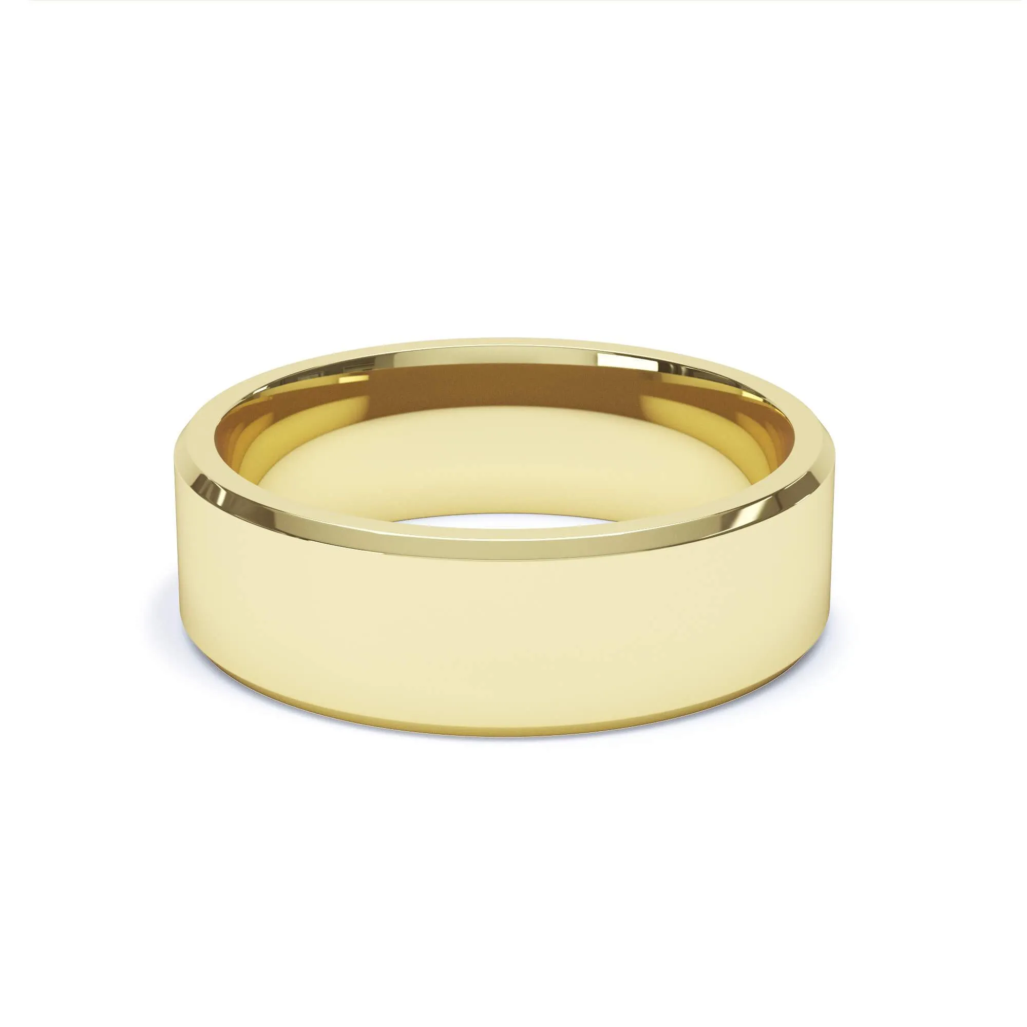 - Bevelled Edge Profile Wedding Ring 9k Yellow Gold