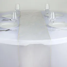 10 Pack Champagne Sheer Organza Table Runners - 14"x108"