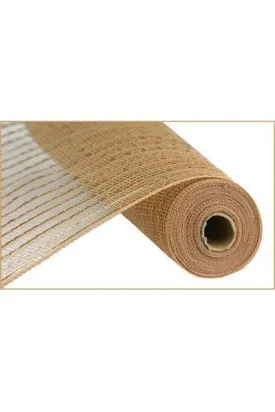 10" Poly Deco Mesh Ribbon: Matte Champagne Wide Foil (10 Yards)