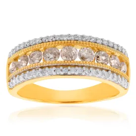 14ct Gold Plated Sterling Silver1 Carat Diamond Ring with Australian Diamonds