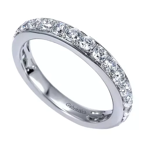 14k White Gold 1.02 Ct Diamond Wedding Band