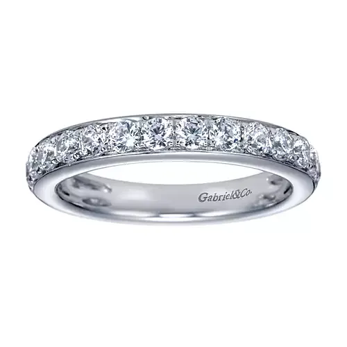 14k White Gold 1.02 Ct Diamond Wedding Band