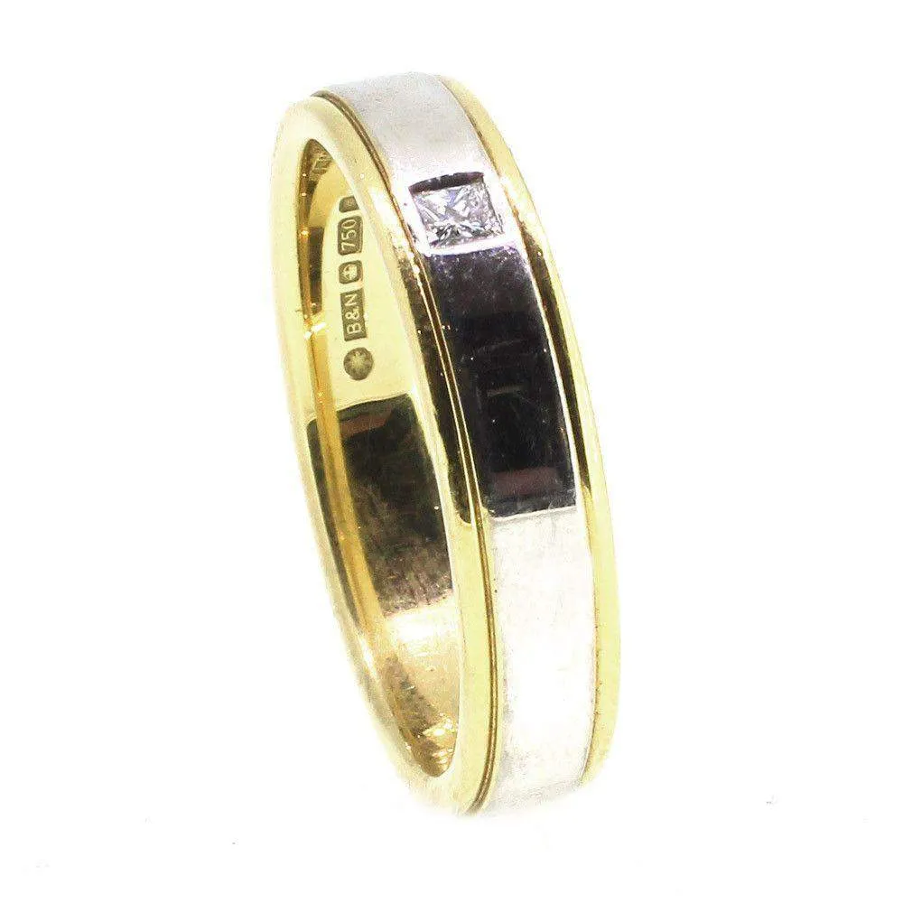 18 Carat Yellow &White Gold Diamond Wedding Ring - XD312