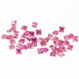 3 to 4mm AA Pink Tourmaline Princess Cuts