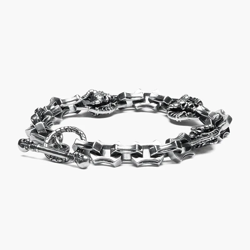 925 STERLING SILVER SKULL BRACELET