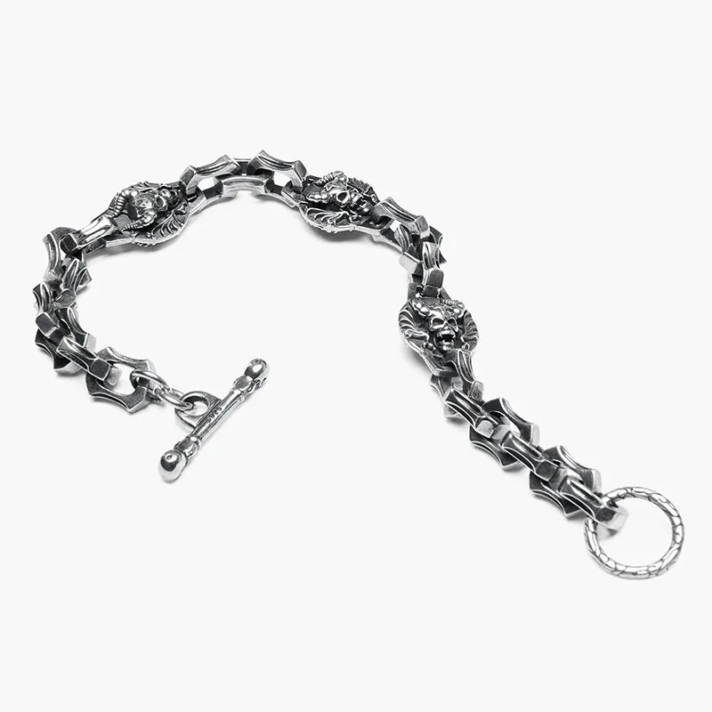 925 STERLING SILVER SKULL BRACELET