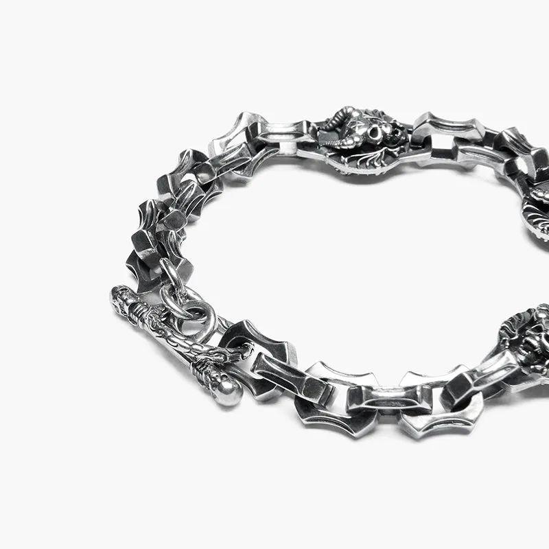 925 STERLING SILVER SKULL BRACELET