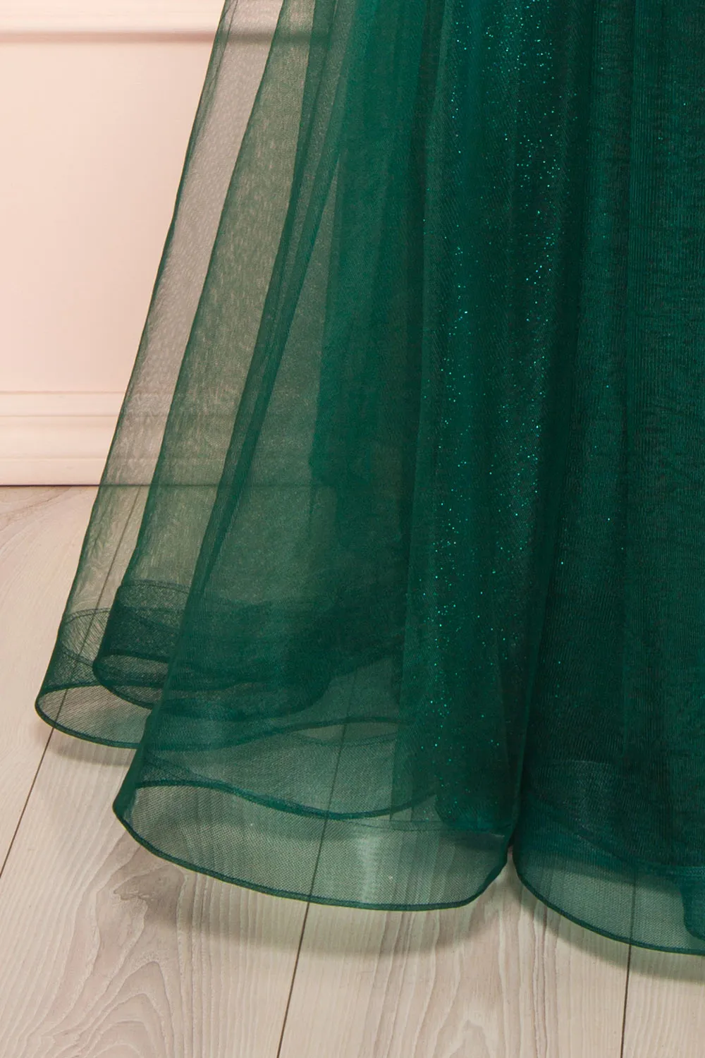 Aethera Green | Sparkling Beaded A-Line Maxi Dress