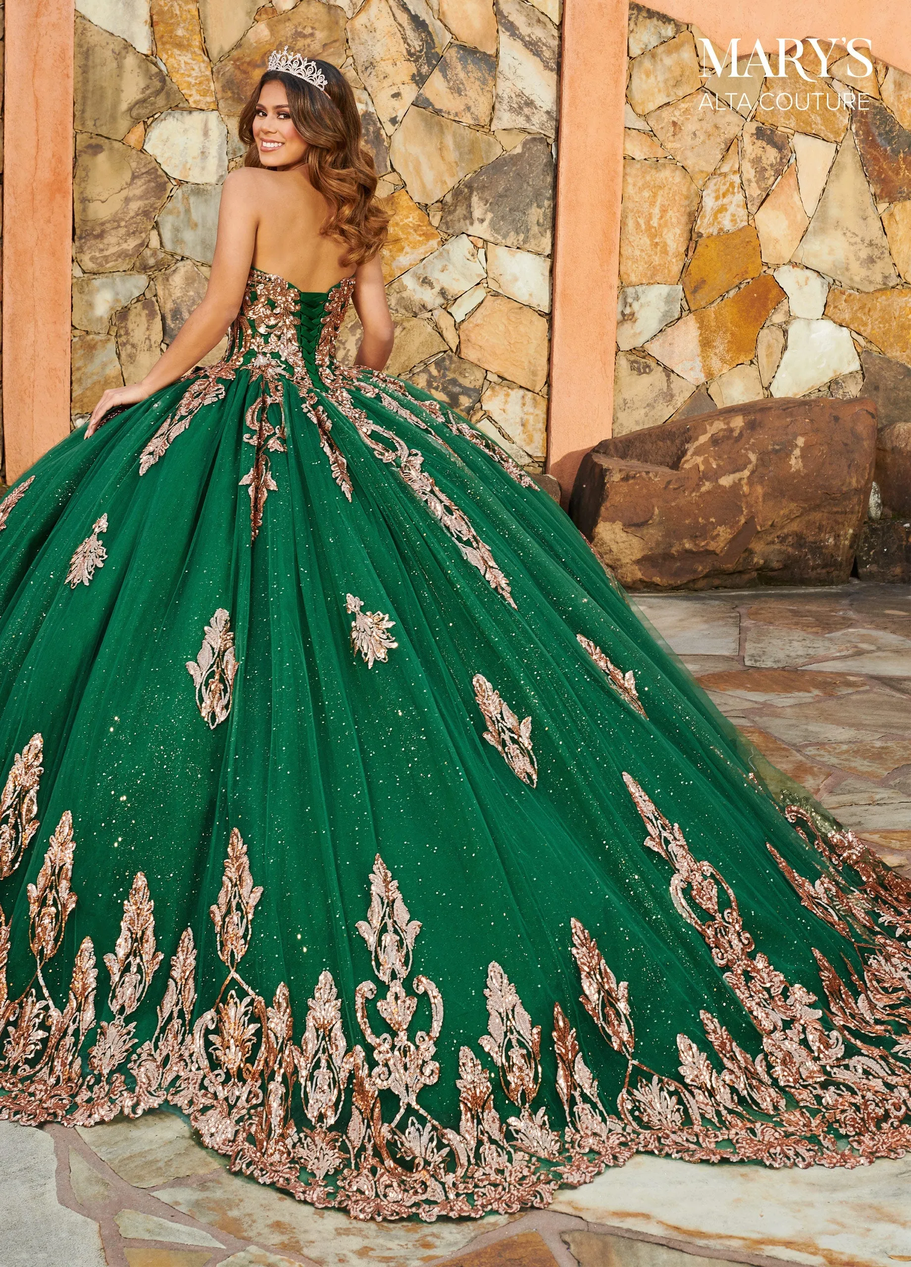 Applique Cape Quinceanera Dress by Alta Couture MQ3089