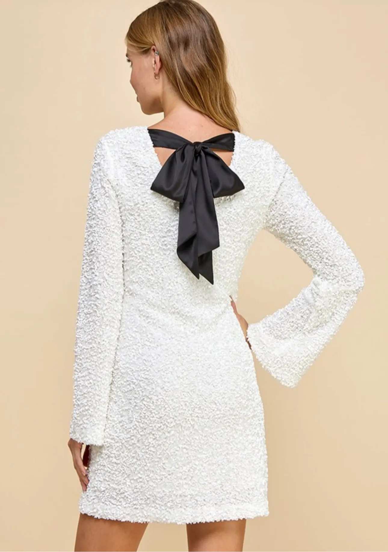 Audrey Sequin Bow Dress