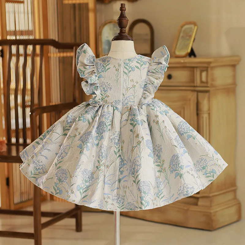 Baby Girl Dress Flower Girl Communion Party Wedding Formal Bowknot Fluffy Princess Dress