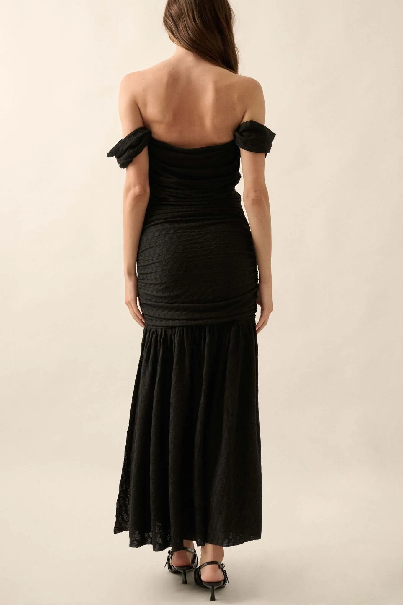 Beautiful Dreamer Textured Knit Drop-Waist Gown