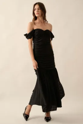 Beautiful Dreamer Textured Knit Drop-Waist Gown