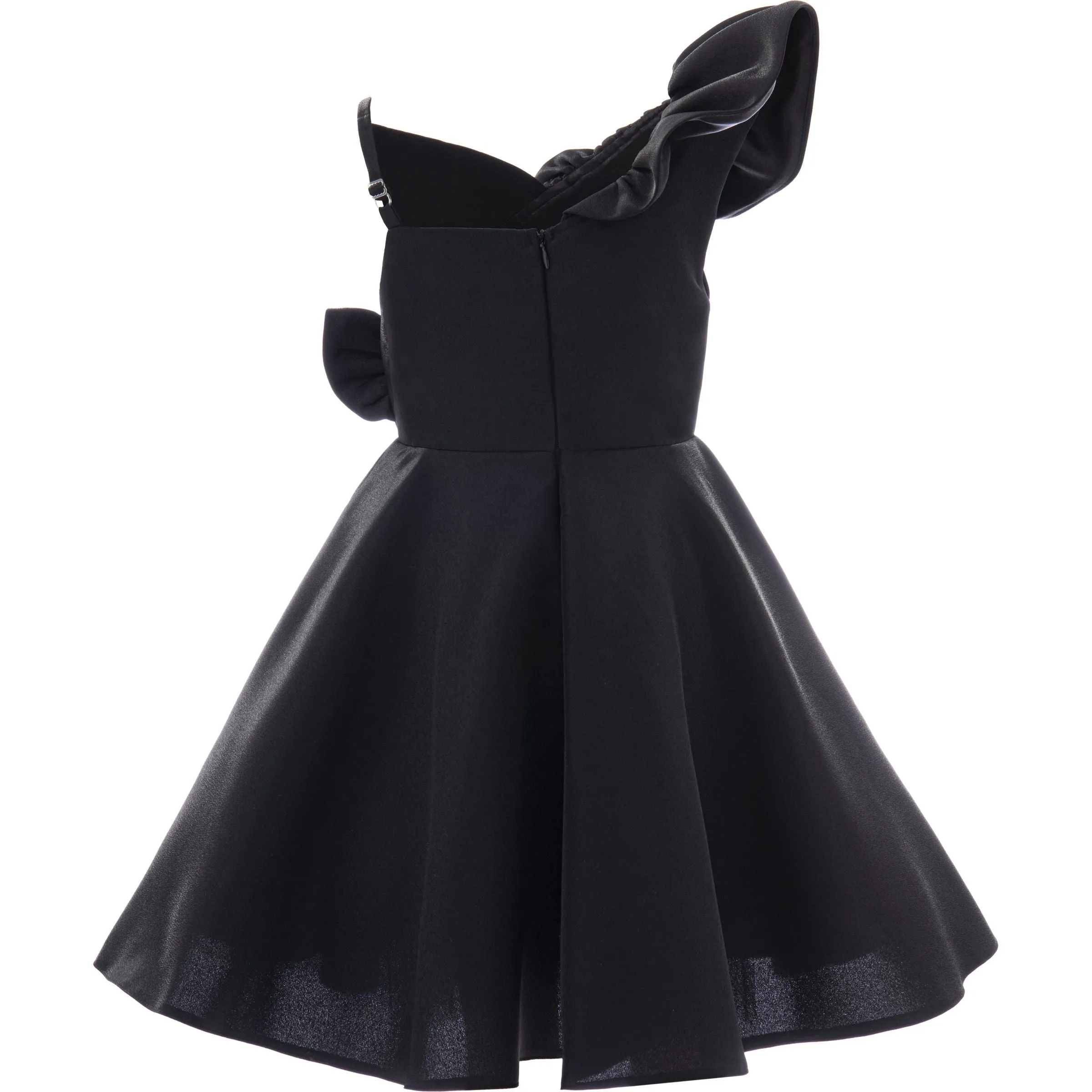 Black Riviera Off Shoulder Ruffle Dress