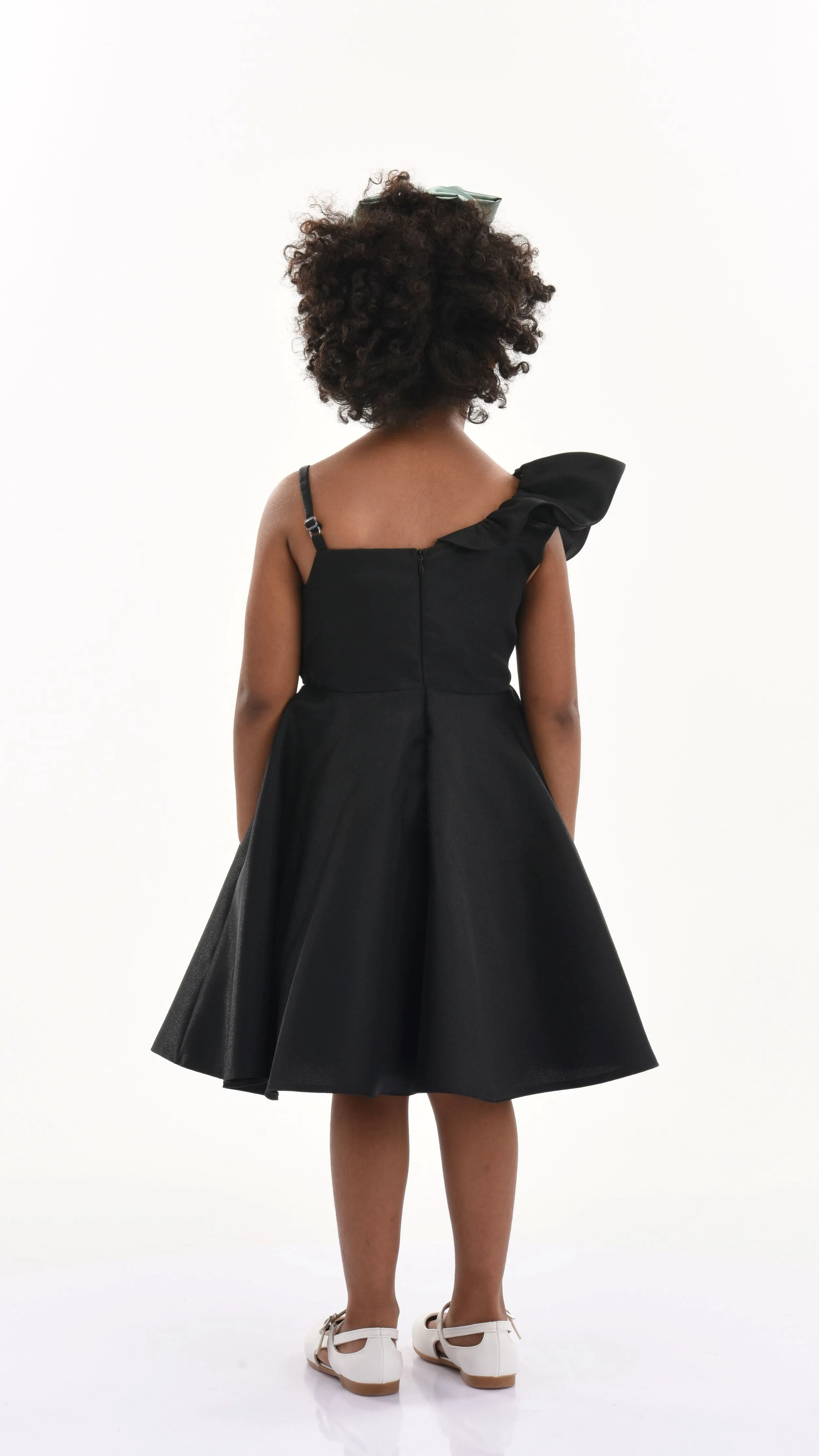 Black Riviera Off Shoulder Ruffle Dress