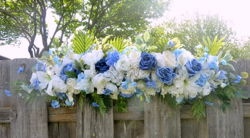 Blue and white Wedding arch, Wedding swag, Wedding Arch Decorations