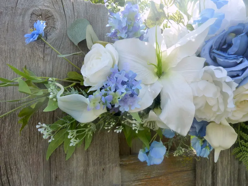 Blue and white Wedding arch, Wedding swag, Wedding Arch Decorations