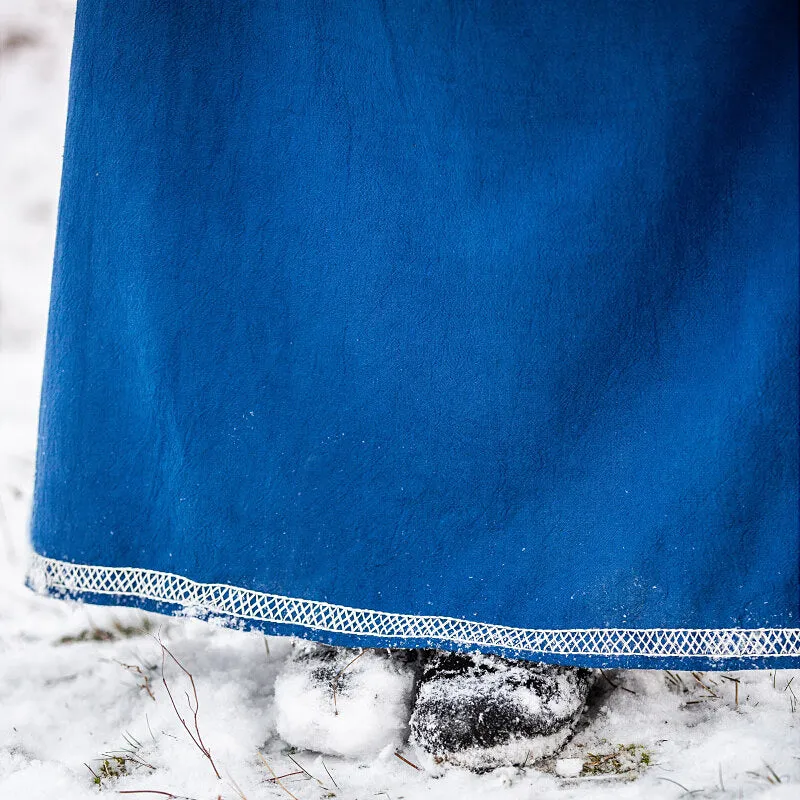 Blue Hand Embroidered Dress - Cotton