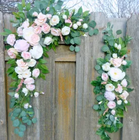 Blush Pink and white arch, Wedding Flowers, Wedding Decorations