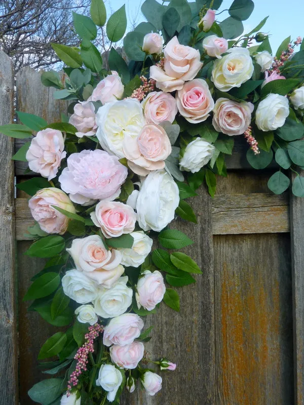 Blush Pink and white arch, Wedding Flowers, Wedding Decorations