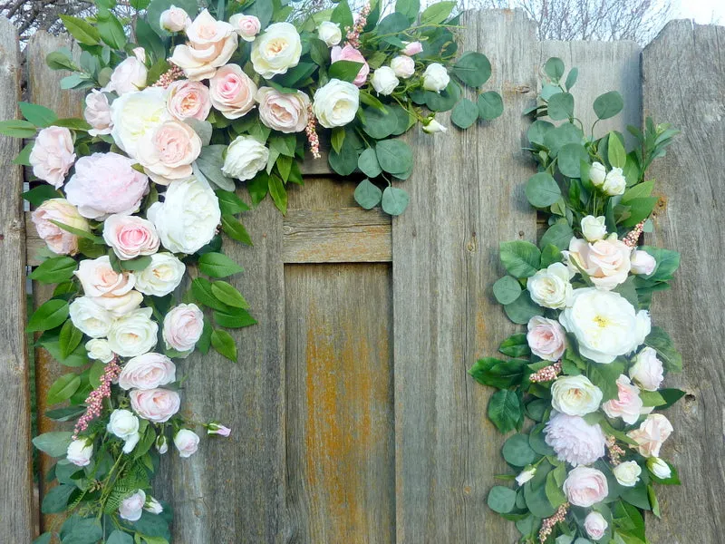 Blush Pink and white arch, Wedding Flowers, Wedding Decorations