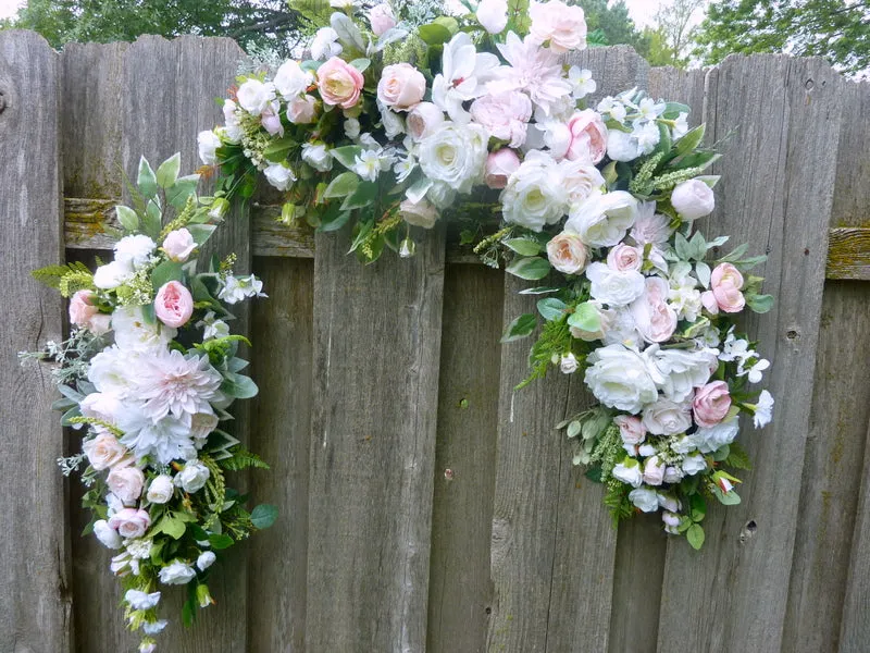 Blush Pink and white Wedding Flowers, Wedding Arch Decorations