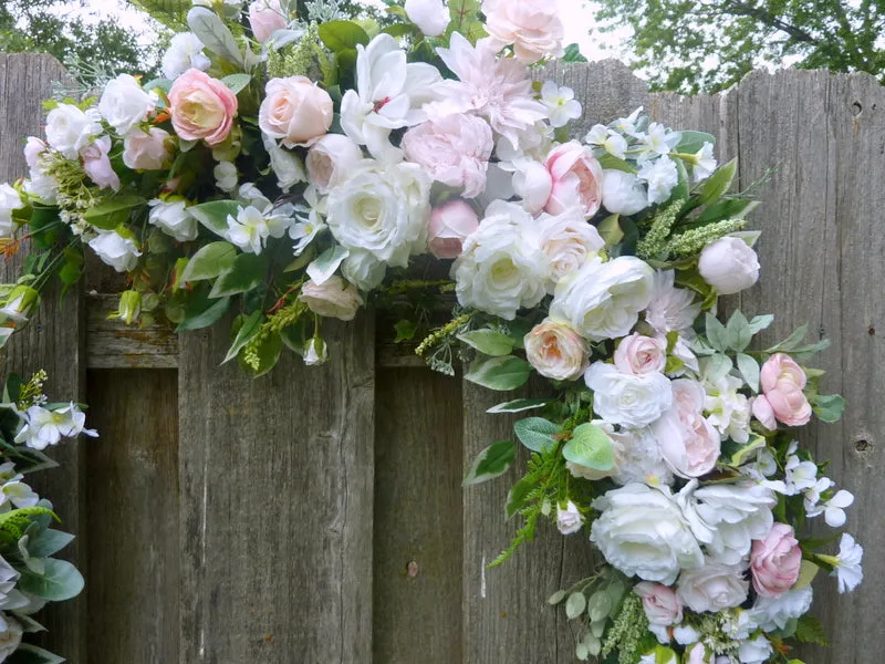 Blush Pink and white Wedding Flowers, Wedding Arch Decorations