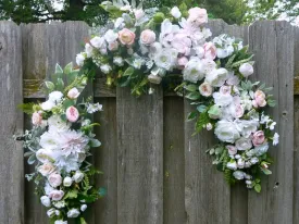 Blush Pink and white Wedding Flowers, Wedding Arch Decorations