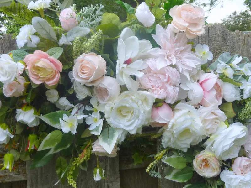 Blush Pink and white Wedding Flowers, Wedding Arch Decorations