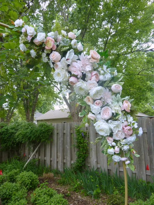 Blush Pink and white Wedding Flowers, Wedding Arch Decorations