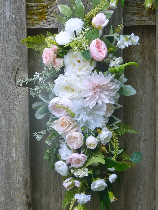 Blush Pink and white Wedding Flowers, Wedding Arch Decorations