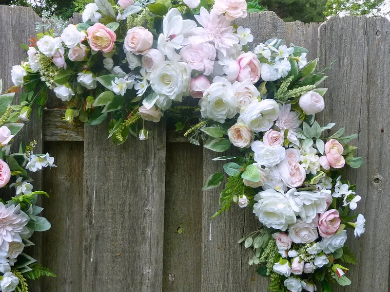 Blush Pink and white Wedding Flowers, Wedding Arch Decorations