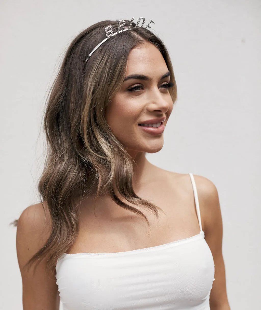 Bride Rhinestone Headband - Silver