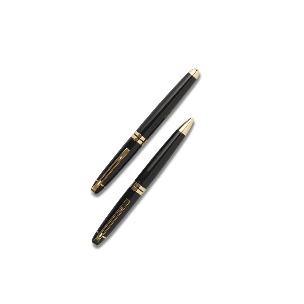 Carlton London Black & Gold Metal Pen - Premium Black and Gold Writing Instrument