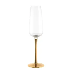 Champagne Flute Gold Stem 220ml