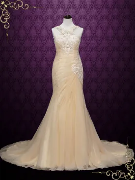 Champagne Halter Style Wedding Dress ANISSA