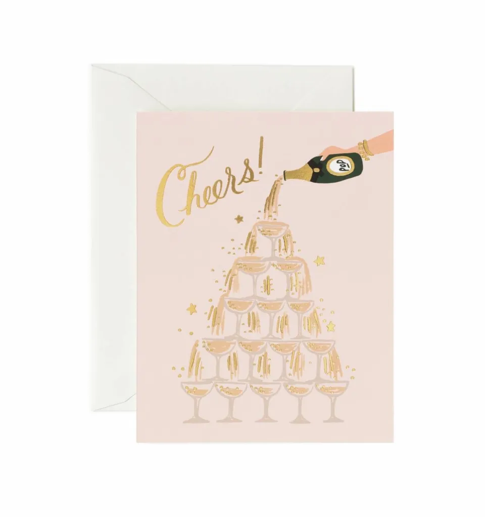 Champagne Tower Wedding Card