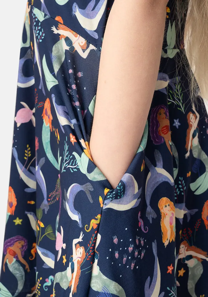 Children's Mermaids Print Dress (Alia)