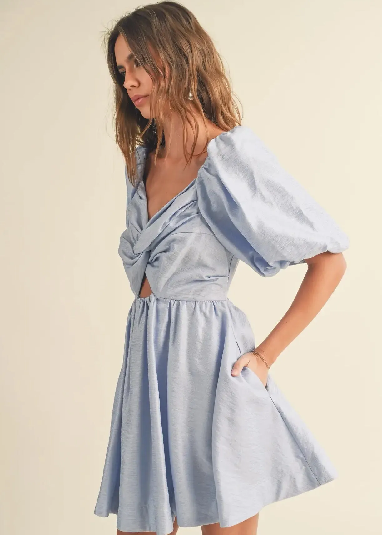 Delaney Powder Blue Mini Dress