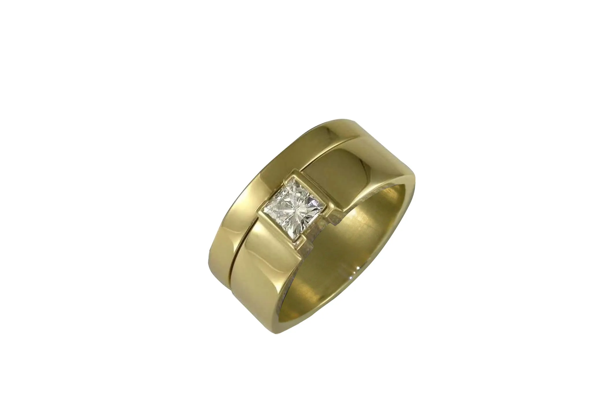 Diamond ring Wedding Set, Yellow Gold