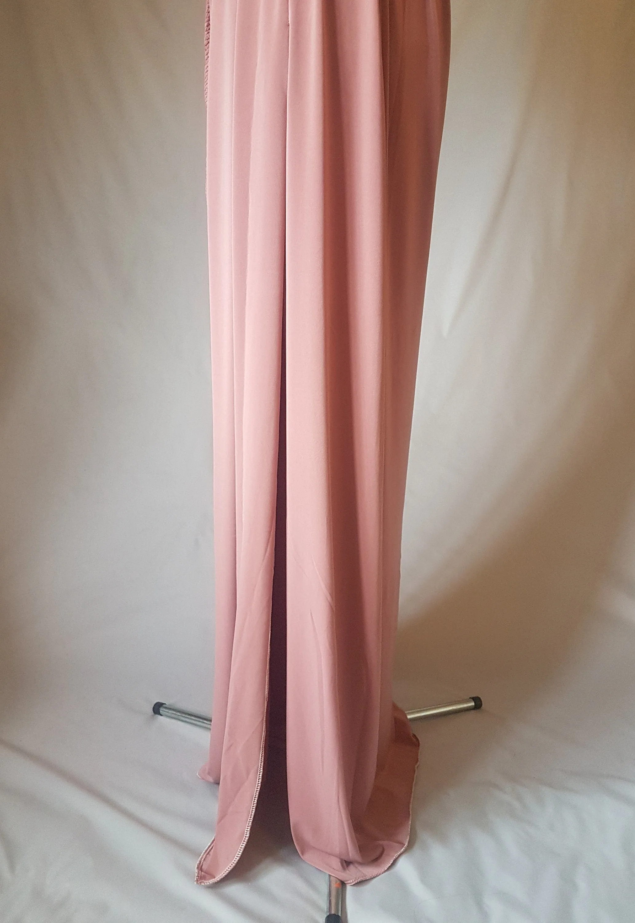 Dusky Pink Backless Grecian Bridal Wedding Dress