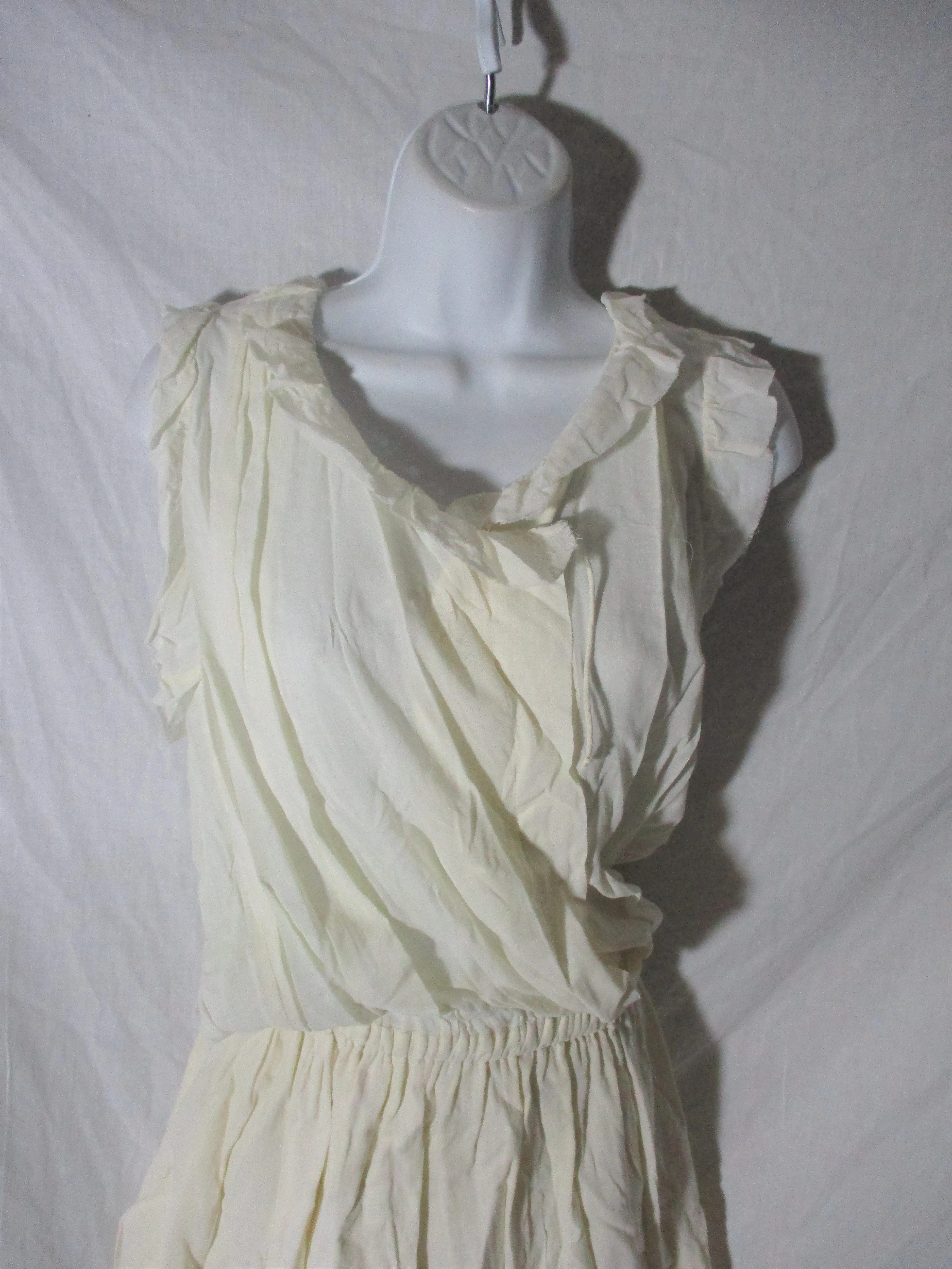 ETOILE ISABEL MARANT Cotten Linen Boho Poet Mini Dress Creme 0 S Peasant