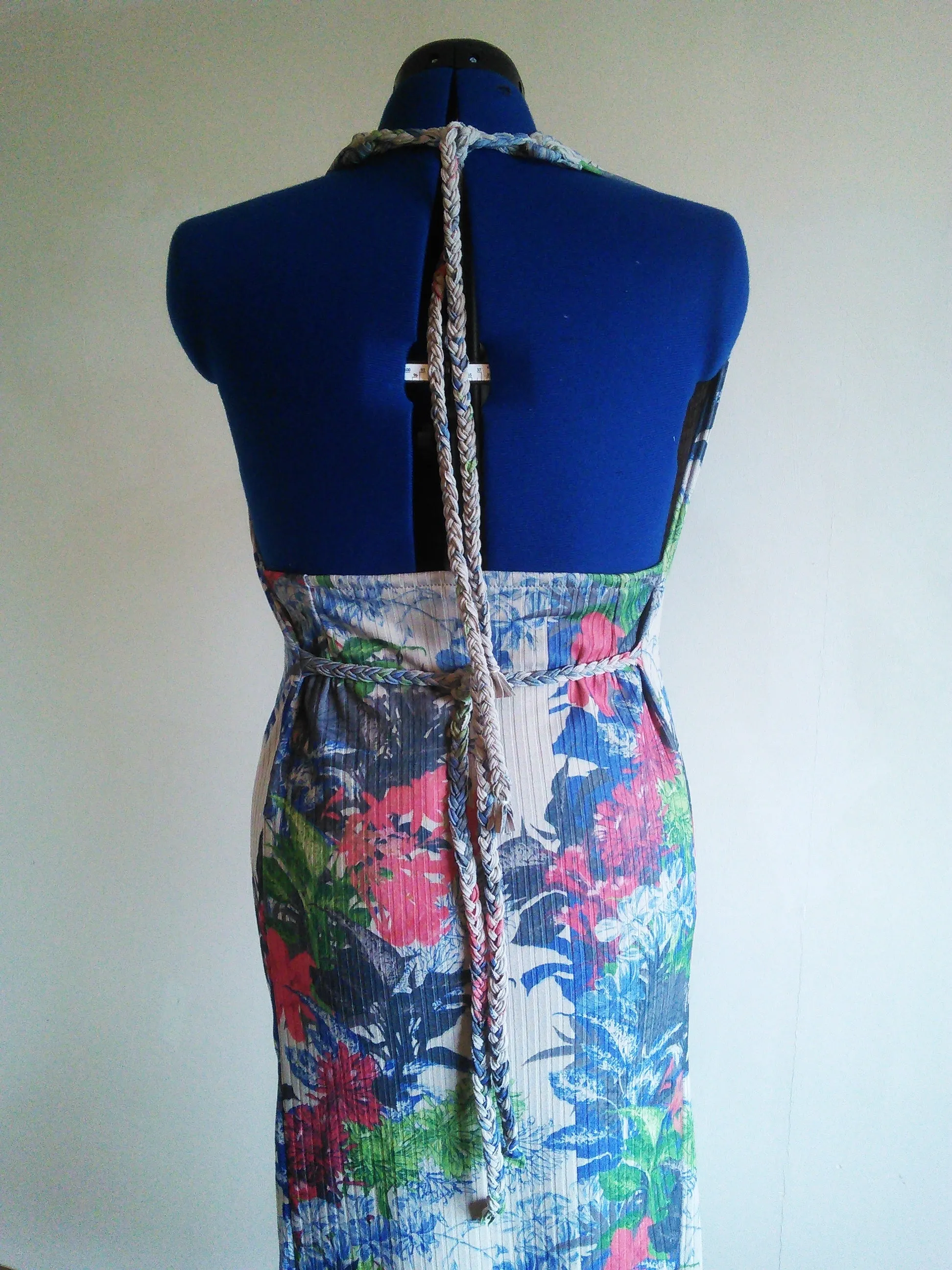 Floral Pattern Halterneck Dress