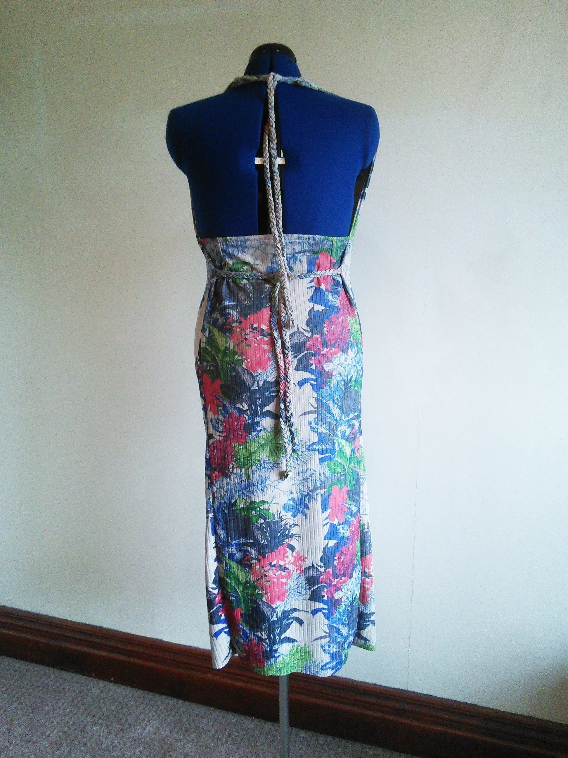 Floral Pattern Halterneck Dress