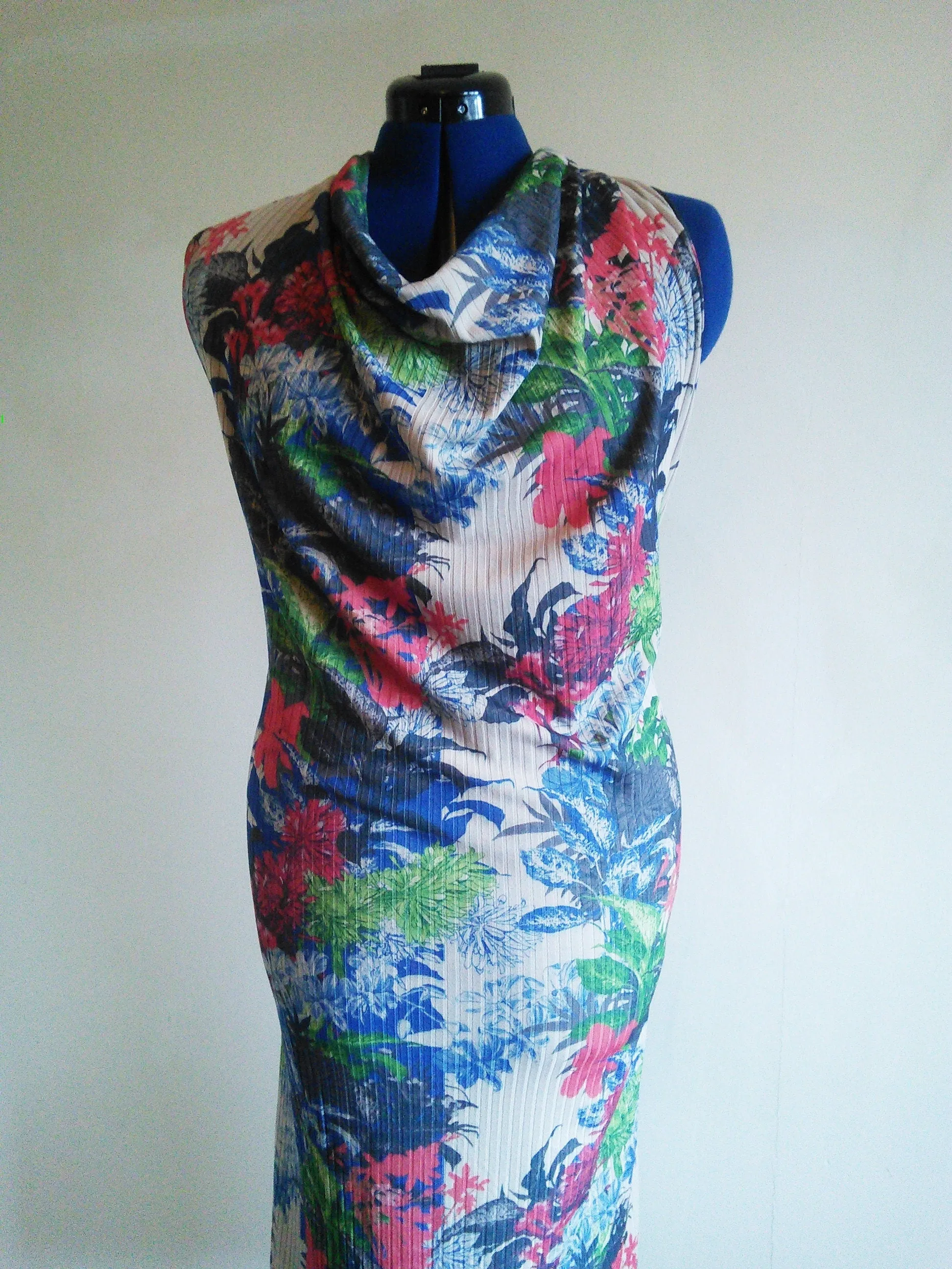 Floral Pattern Halterneck Dress