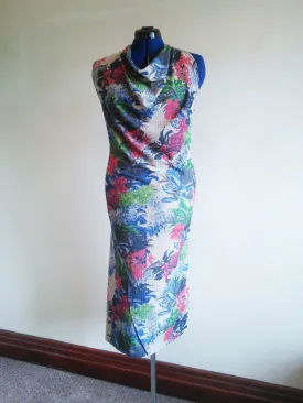 Floral Pattern Halterneck Dress