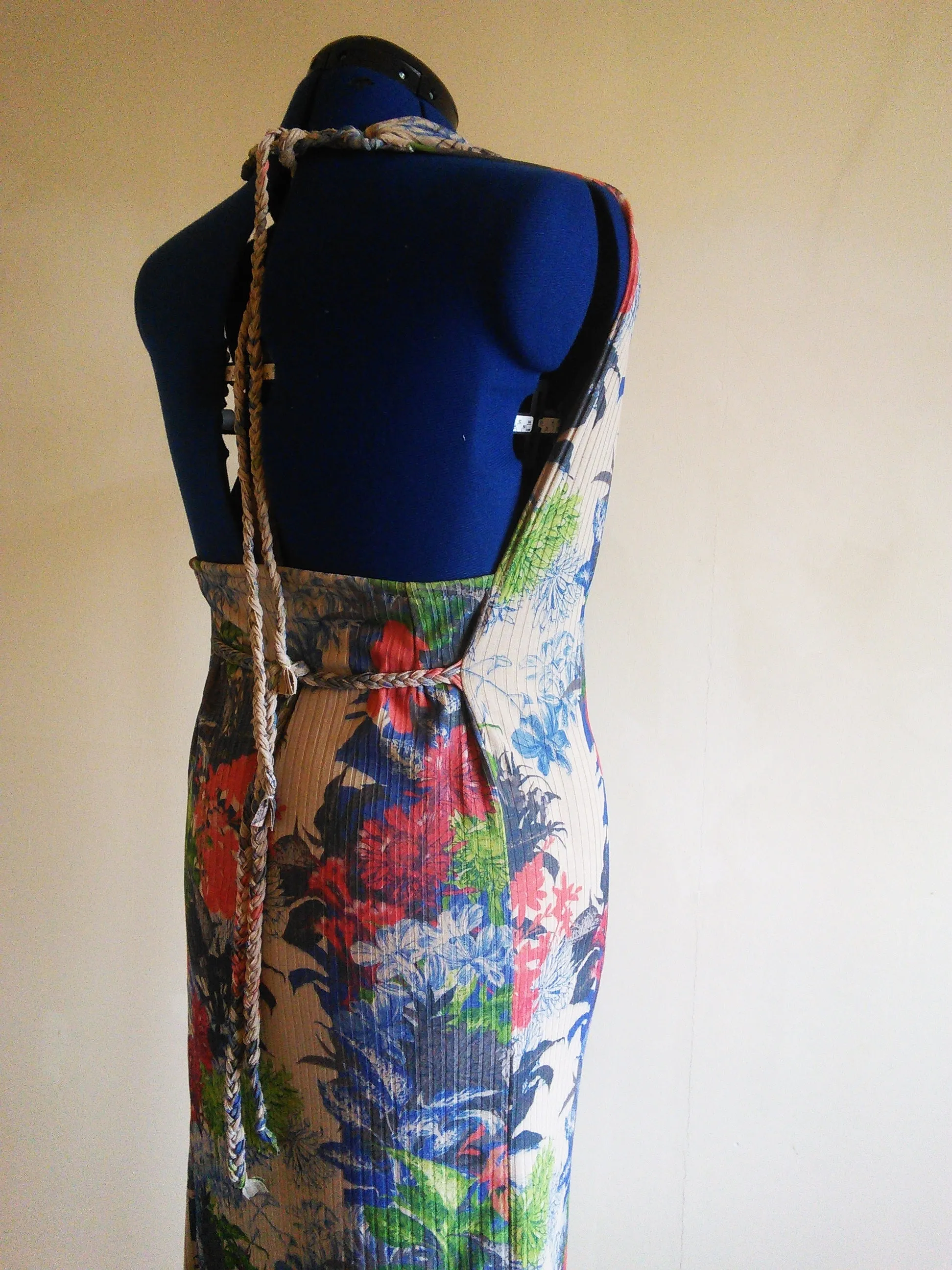 Floral Pattern Halterneck Dress