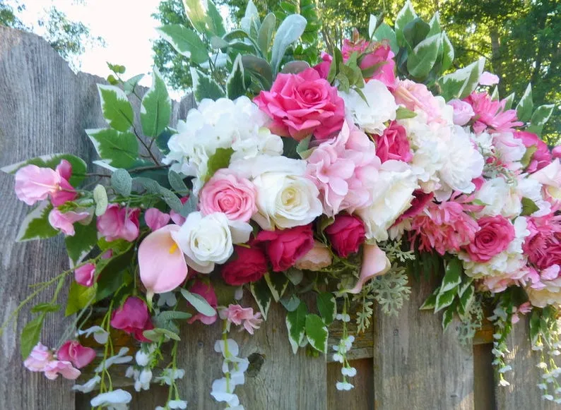 Fuchsia Wedding flowers, Rose Wedding Arch Decorations