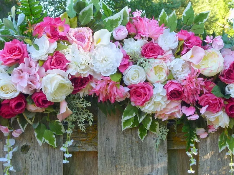 Fuchsia Wedding flowers, Rose Wedding Arch Decorations